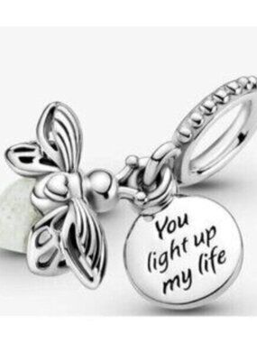 Glow in the dark Firefly Charm, Charms for Pandora Bracelet, Girl Dangle Charm